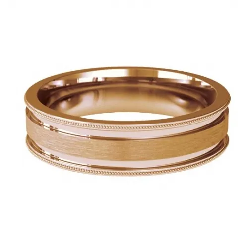 Patterned Designer Rose Gold Wedding Ring - Espacio